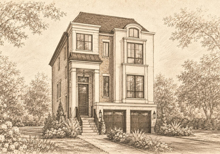 Rosemont Grove in Brampton by Hallett Homes house render