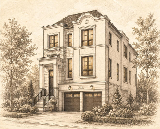 Rosemont Grove in Brampton by Hallett Homes house render
